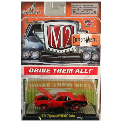 1971 Plymouth HEMI Cuda - Red & Black (Red Rims, Black Side Panel) - Clamshell Blister