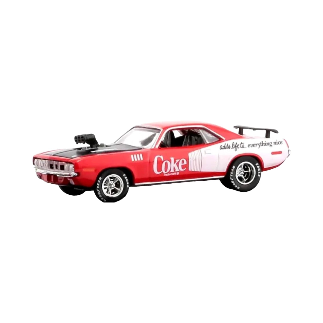 1971 Plymouth HEMI Cuda - Red & White Chase (Red Chrome Rims, No Intake)