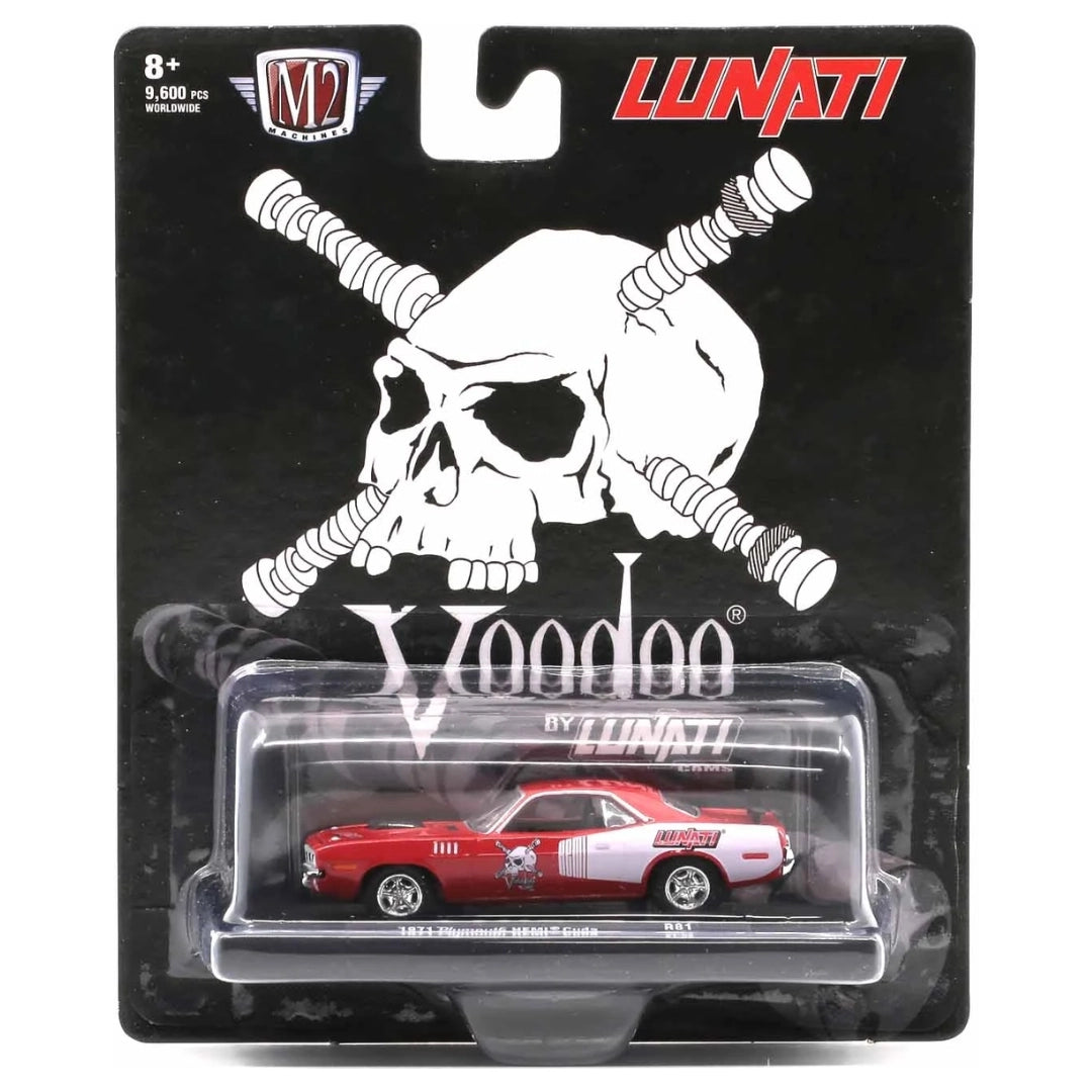 1971 Plymouth HEMI Cuda - Red & White (Chrome Rims, Voodoo Graphics)