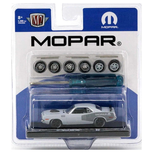 1971 Plymouth HEMI Cuda - Silver & Gray (Black Rims, Mopar Graphics)