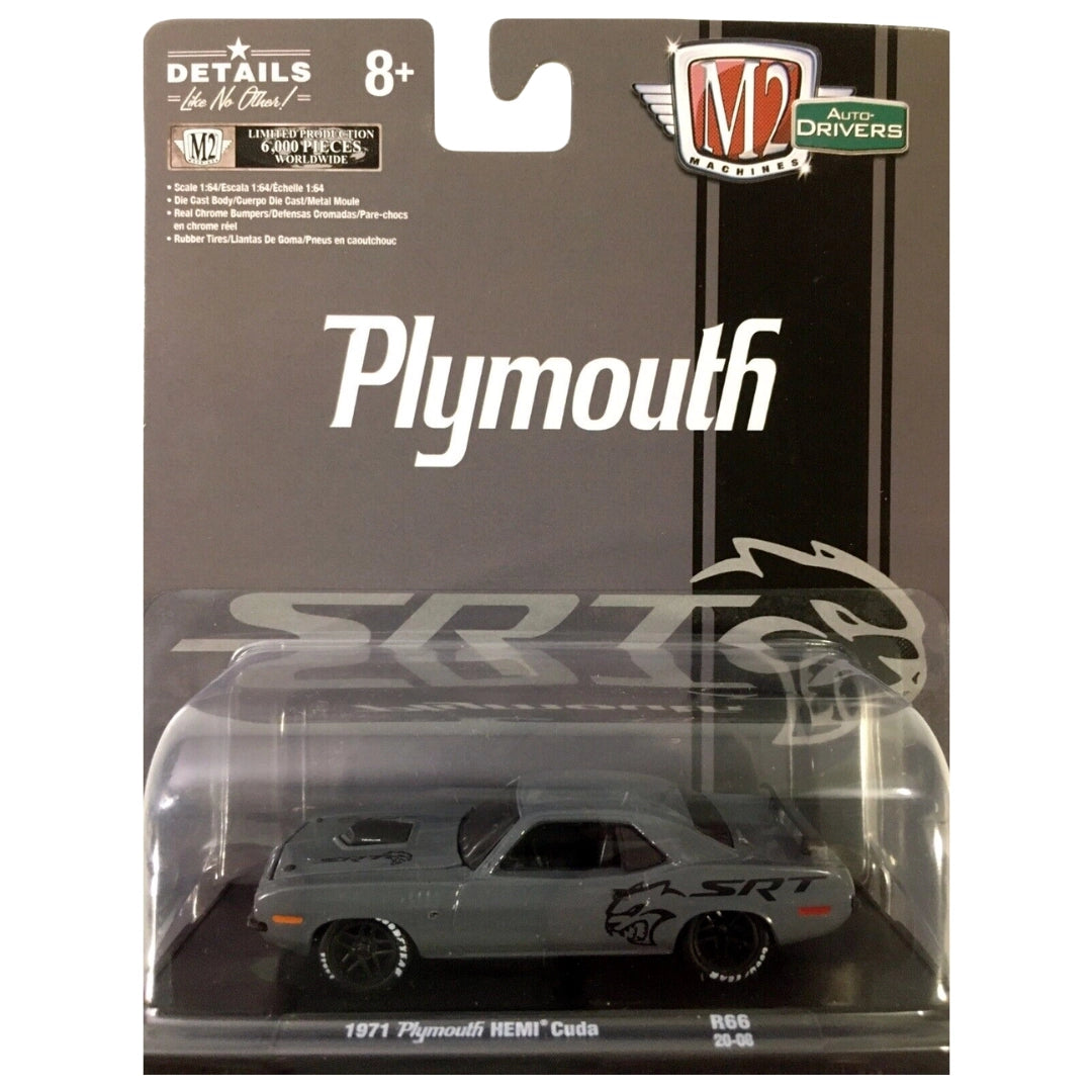 1971 Plymouth HEMI Cuda - Silver & Gray (Black Rims, SRT Graphics)