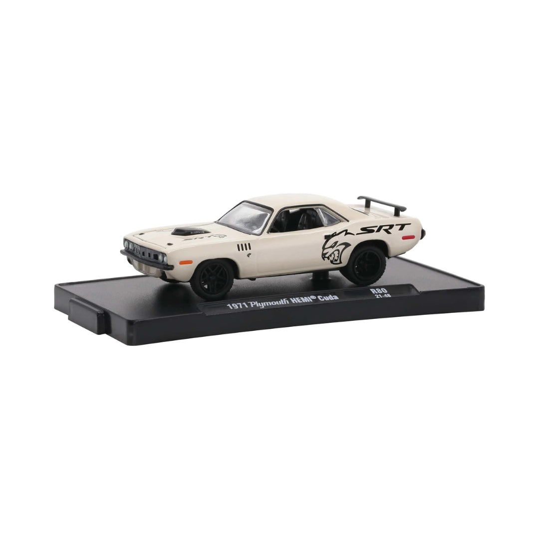 1971 Plymouth HEMI Cuda - White (Black Rims, SRT Graphics)