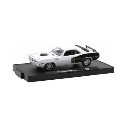1971 Plymouth HEMI Cuda - White & Black (Silver Rims, Black Interior)