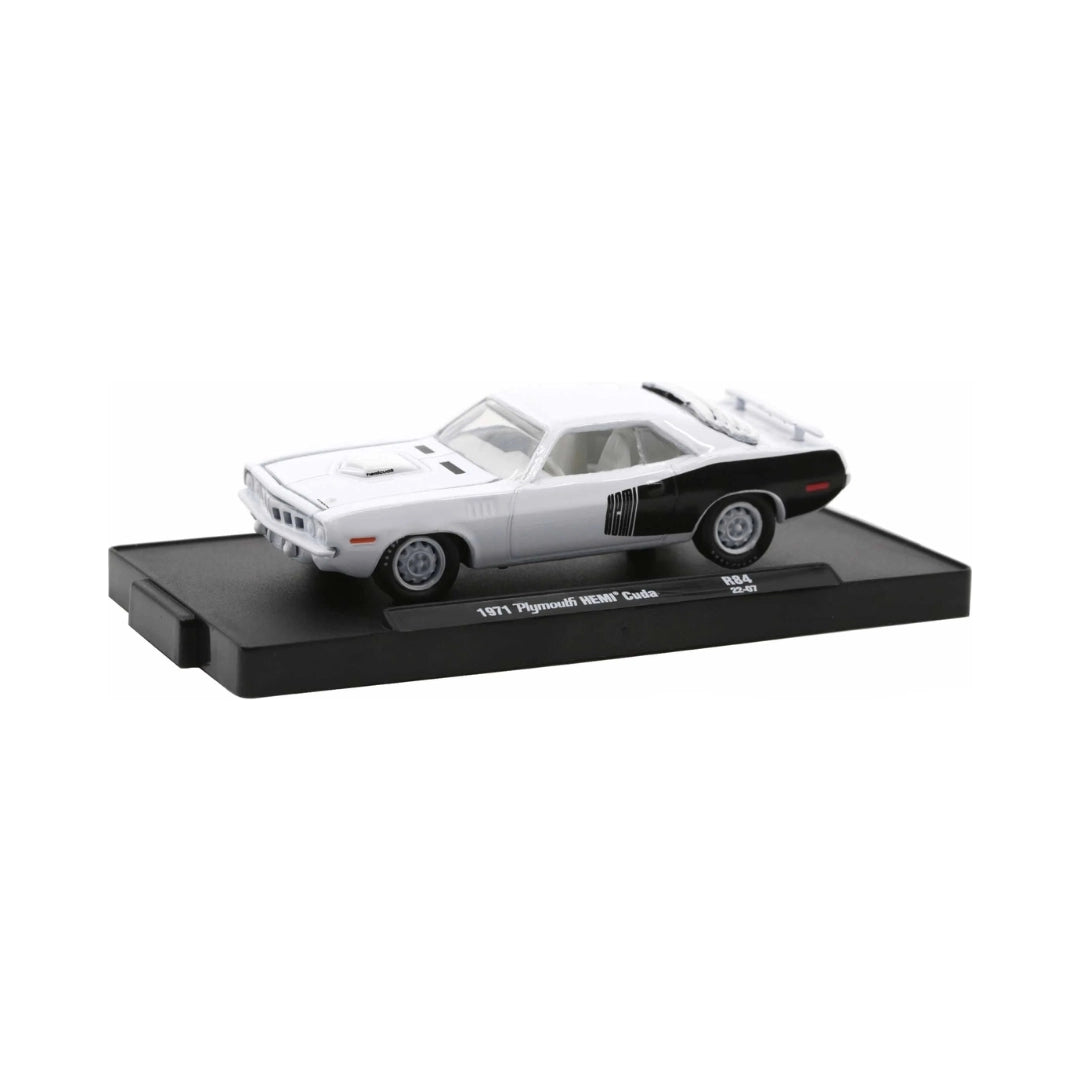1971 Plymouth HEMI Cuda - White & Black (Silver Rims, White Interior) - Chase