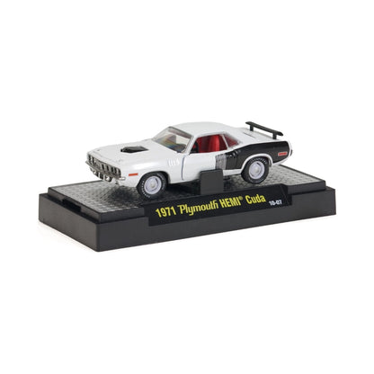 1971 Plymouth HEMI Cuda - White & Black (White Steel Rims, Red Interior) - Box