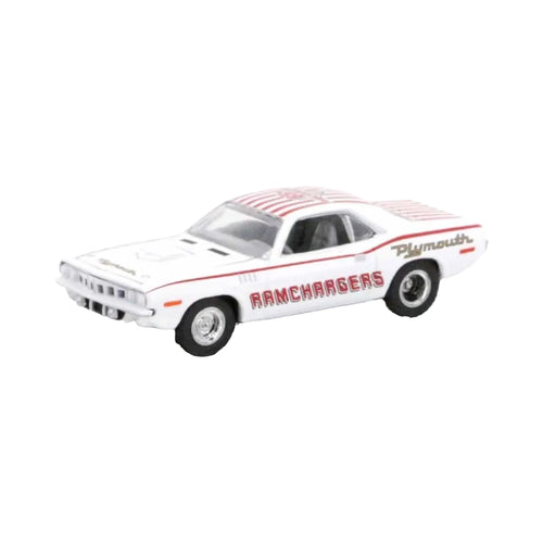 1971 Plymouth HEMI Cuda - White (Chrome Rims, Ramchargers Graphics)