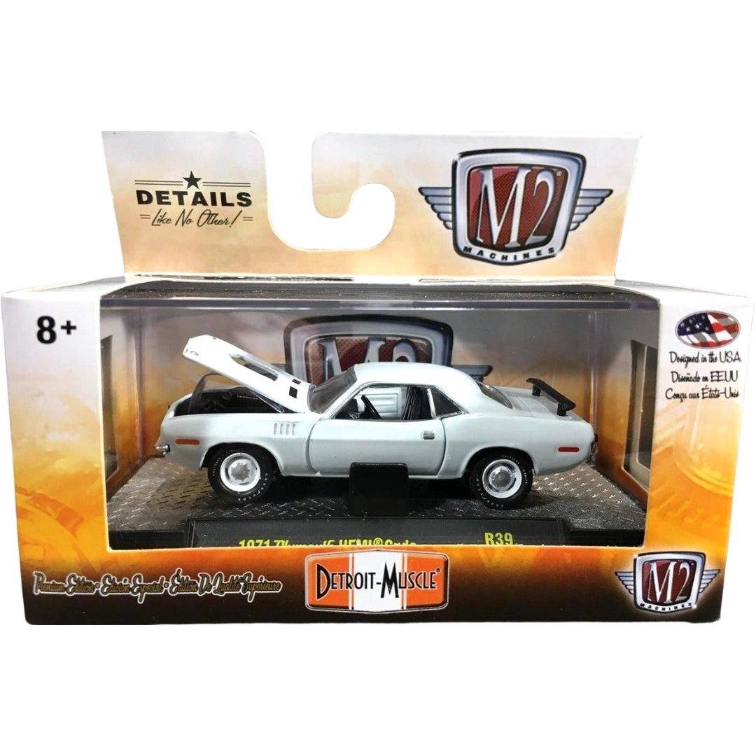 1971 Plymouth HEMI Cuda - White & Gray (Chrome Rims)