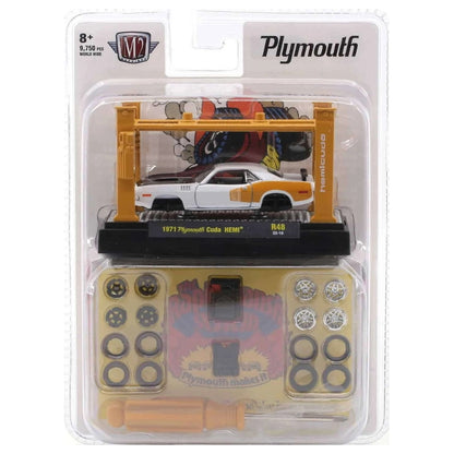 1971 Plymouth HEMI Cuda - White & Orange (Black Rims, No Roof Logo)