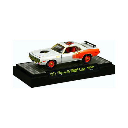 1971 Plymouth HEMI Cuda - White & Orange (Orange Rims, Gold Chrome Details) - Chase
