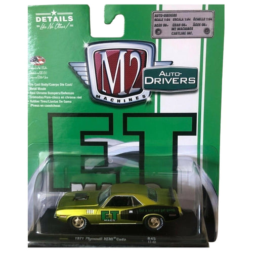 1971 Plymouth HEMI Cuda - Yellow & Dark Green (ET Mags Livery, Gold Rims)