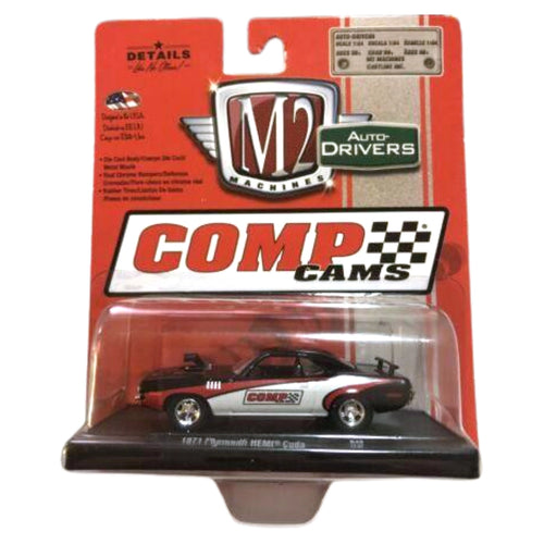 1971 Plymouth Hemi Cuda - Black, Silver & Red (Comp Cams Graphics, Chrome Rims)