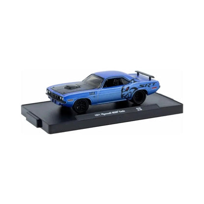 1971 Plymouth Hemi Cuda - Metallic Blue (Matte Black Hood & Black Rims)