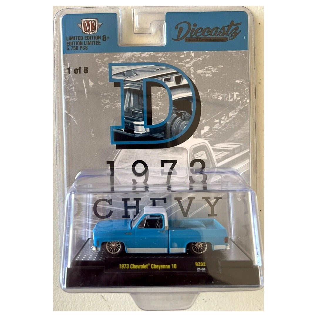 1973 Chevrolet Cheyenne 10 - Blue Truck Chase (Gold Chrome Details, Gold Interior)