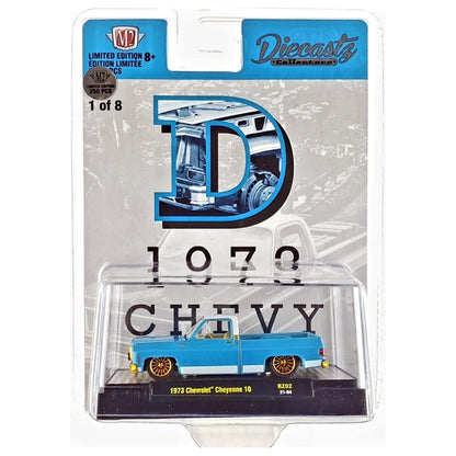 1973 Chevrolet Cheyenne 10 - Blue Truck (Silver Chrome Details, Black Interior)