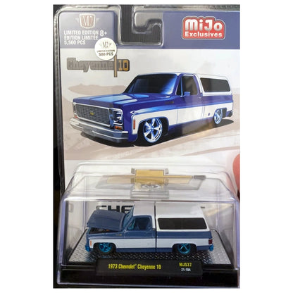 1973 Chevrolet Cheyenne 10 - Blue & White SUV Chase (Teal Chrome Details, Teal Interior, Teal Tinted Windows)