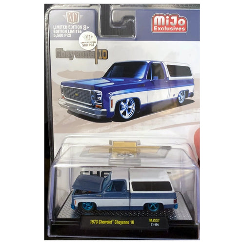 1973 Chevrolet Cheyenne 10 - Blue & White SUV Chase (Teal Chrome Details, Teal Interior, Teal Tinted Windows)