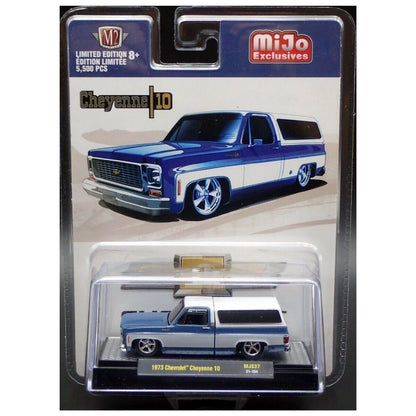 1973 Chevrolet Cheyenne 10 - Blue & White SUV (Silver Chrome Details, Black Interior, Brown Tinted Windows)