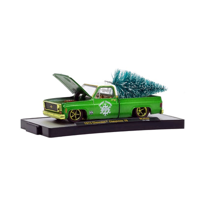1973 Chevrolet Cheyenne 10 - Green Christmas Tree Truck Chase (Yellow Chrome Details, Gold Interior)