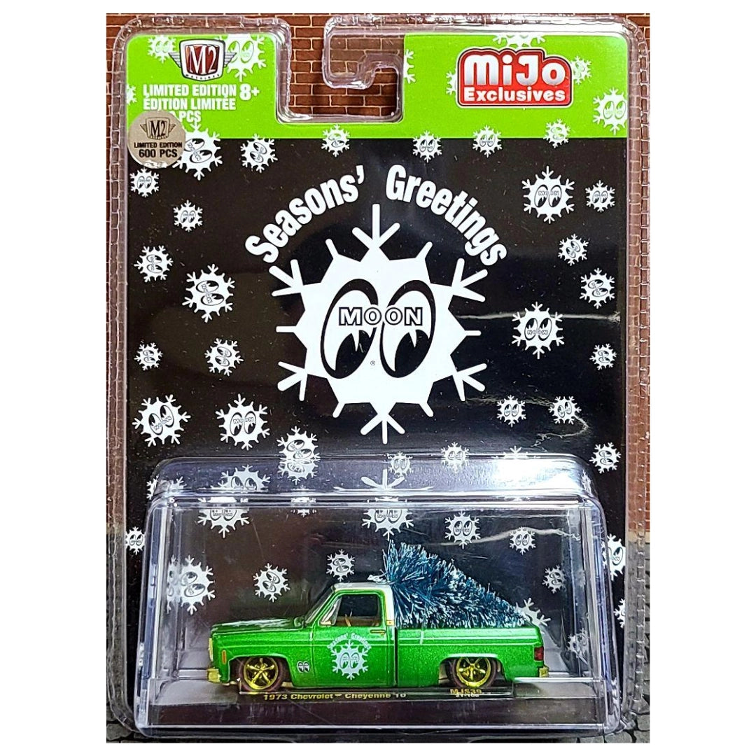 1973 Chevrolet Cheyenne 10 - Green Christmas Tree Truck Chase (Yellow Chrome Details, Gold Interior)