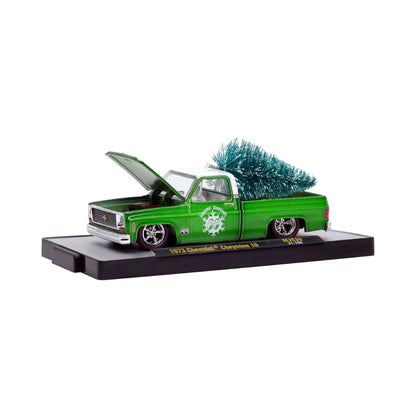 1973 Chevrolet Cheyenne 10 - Green Christmas Tree Truck (Silver Chrome Details, White Interior)