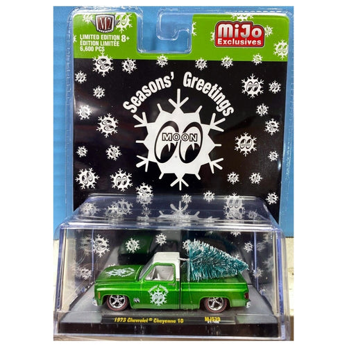 1973 Chevrolet Cheyenne 10 - Green Christmas Tree Truck (Silver Chrome Details, White Interior)