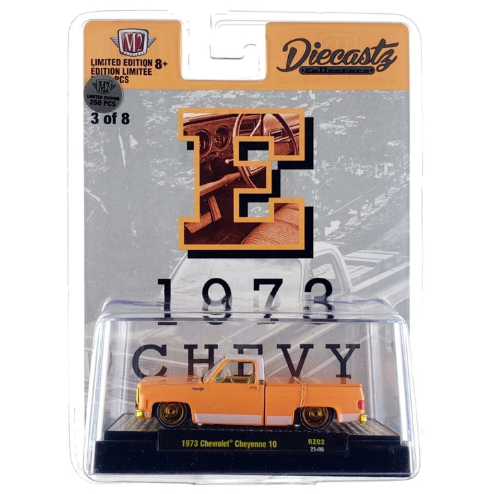 1973 Chevrolet Cheyenne 10 - Orange Truck (Silver Chrome Details, Black Interior)