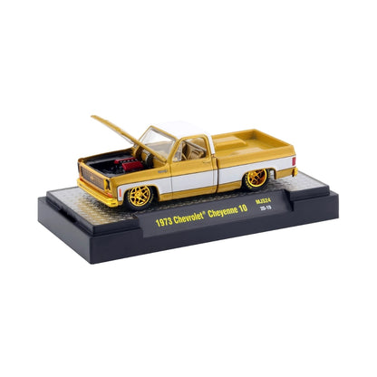 1973 Chevrolet Cheyenne 10 - Yellow & White, Silver Chrome Details, Copper Interior & White Rims