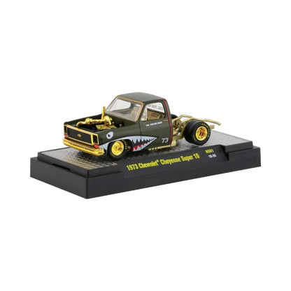1973 Chevrolet Cheyenne Super 10 - Black Shark Mouth Livery, Black Rims