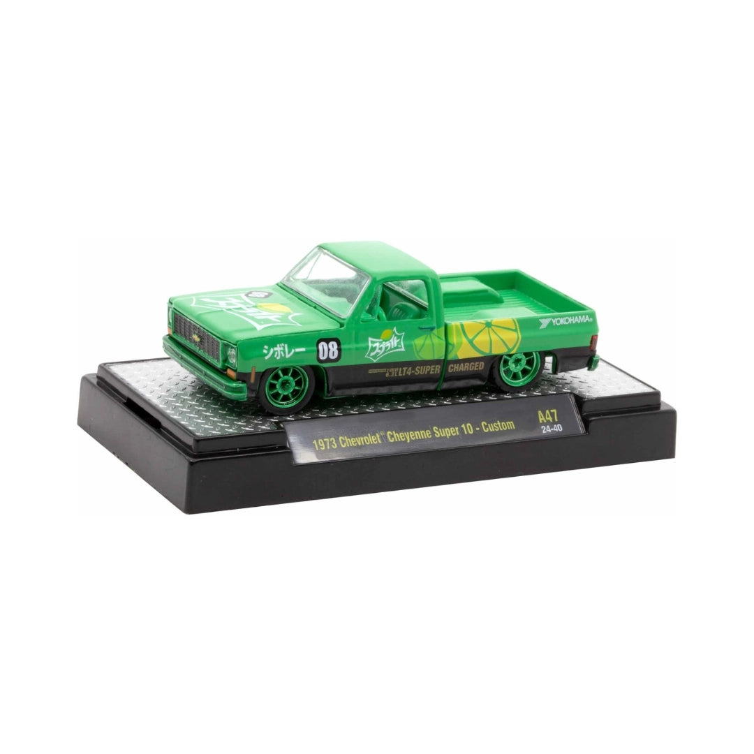 1973 Chevrolet Cheyenne Super 10 - Custom Green Lemon Racing Chase (Green Rims & Interior)
