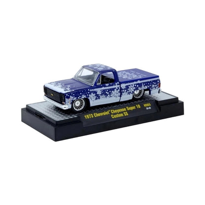 1973 Chevrolet Cheyenne Super 10 - Custom SS Blue Snowflake (Silver Chrome Rims & Bumper, Black Interior)