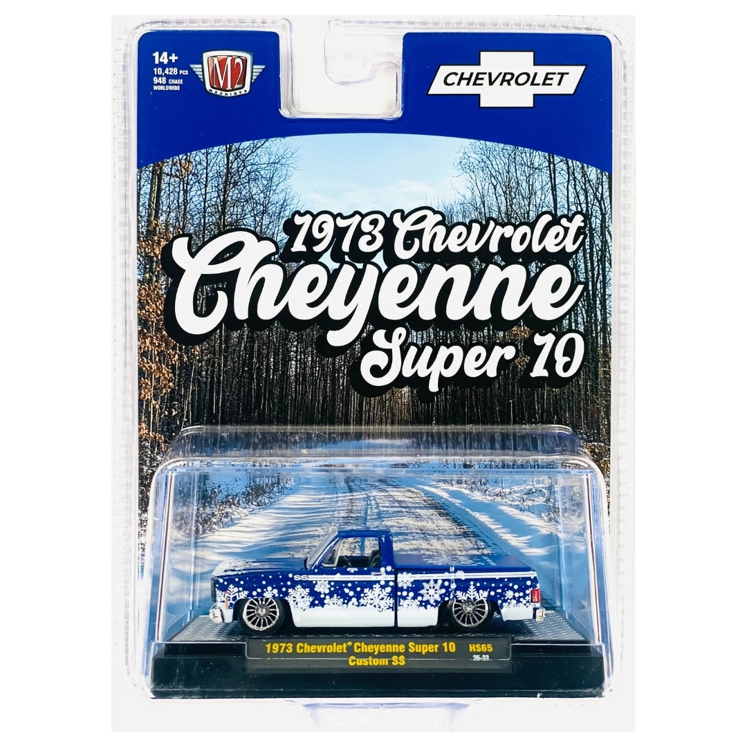 1973 Chevrolet Cheyenne Super 10 - Custom SS Blue Snowflake (Silver Chrome Rims & Bumper, Black Interior)