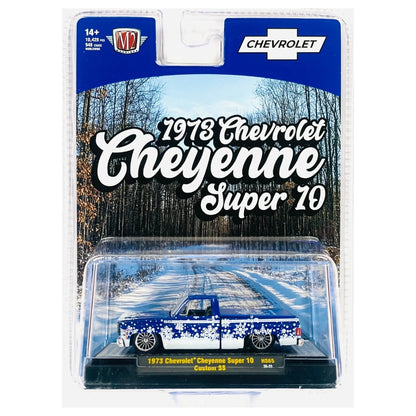 1973 Chevrolet Cheyenne Super 10 - Custom SS Blue Snowflake (Silver Chrome Rims & Bumper, Black Interior)