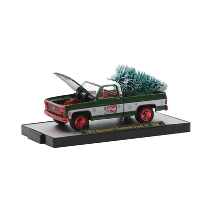 1973 Chevrolet Cheyenne Super 10 - Green Christmas Tree Truck (Silver Chrome Details, Black Interior)