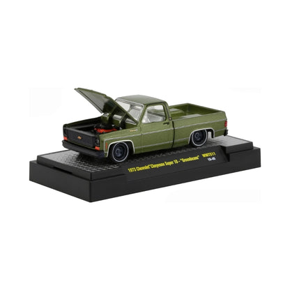 1973 Chevrolet Cheyenne Super 10 - Greenbeans Olive Green, Black Details, White Interior (Chase)
