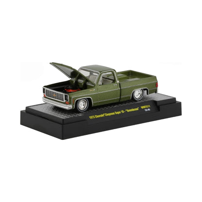 1973 Chevrolet Cheyenne Super 10 - Greenbeans Olive Green, Silver Chrome Details, Light Green Interior