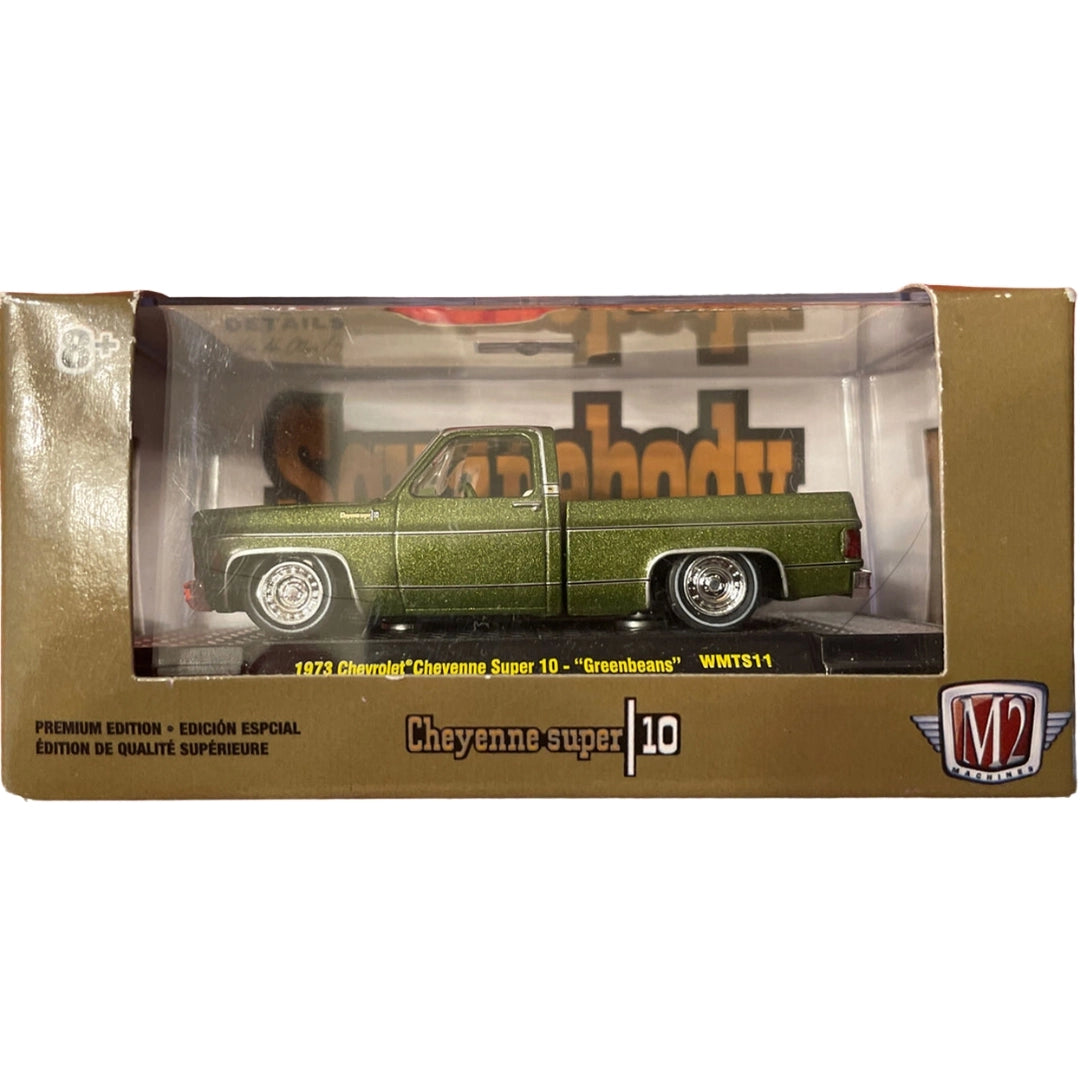 1973 Chevrolet Cheyenne Super 10 - Greenbeans Olive Green, Silver Chrome Details, Light Green Interior