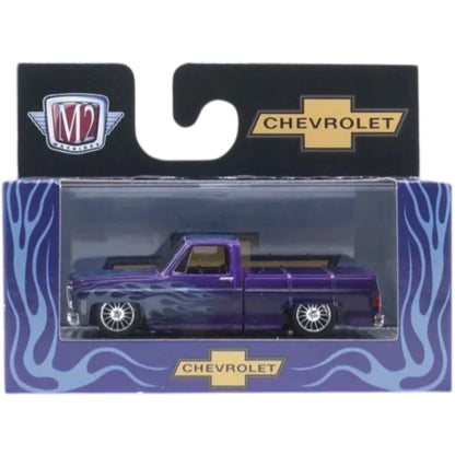 1973 Chevrolet Cheyenne Super 10 - Purple Flames (Silver Chrome Rims & Details, Black Interior)