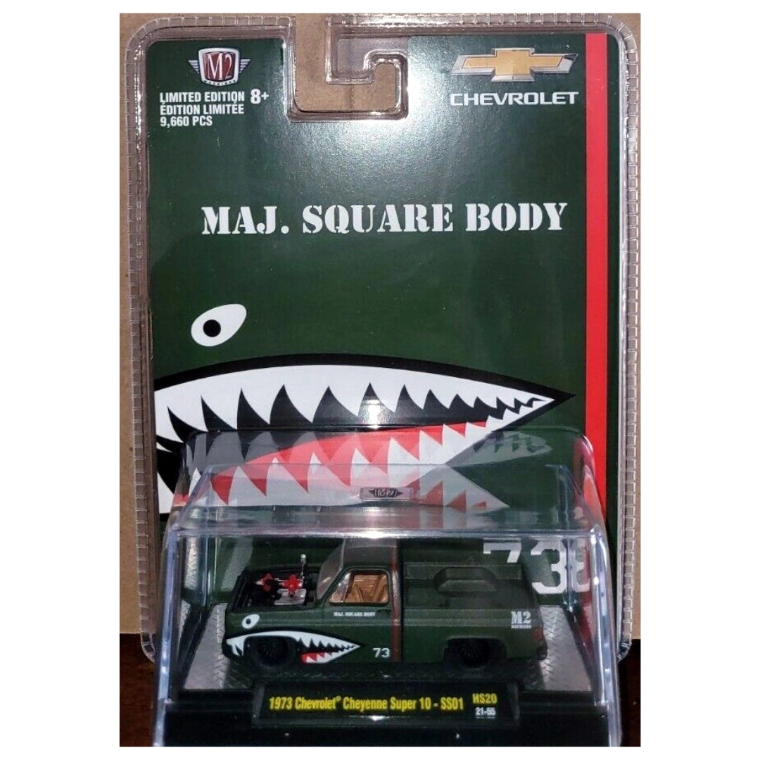 1973 Chevrolet Cheyenne Super 10 - SS01 Olive Green (Black Details, Copper Interior, Maj. Square Body)