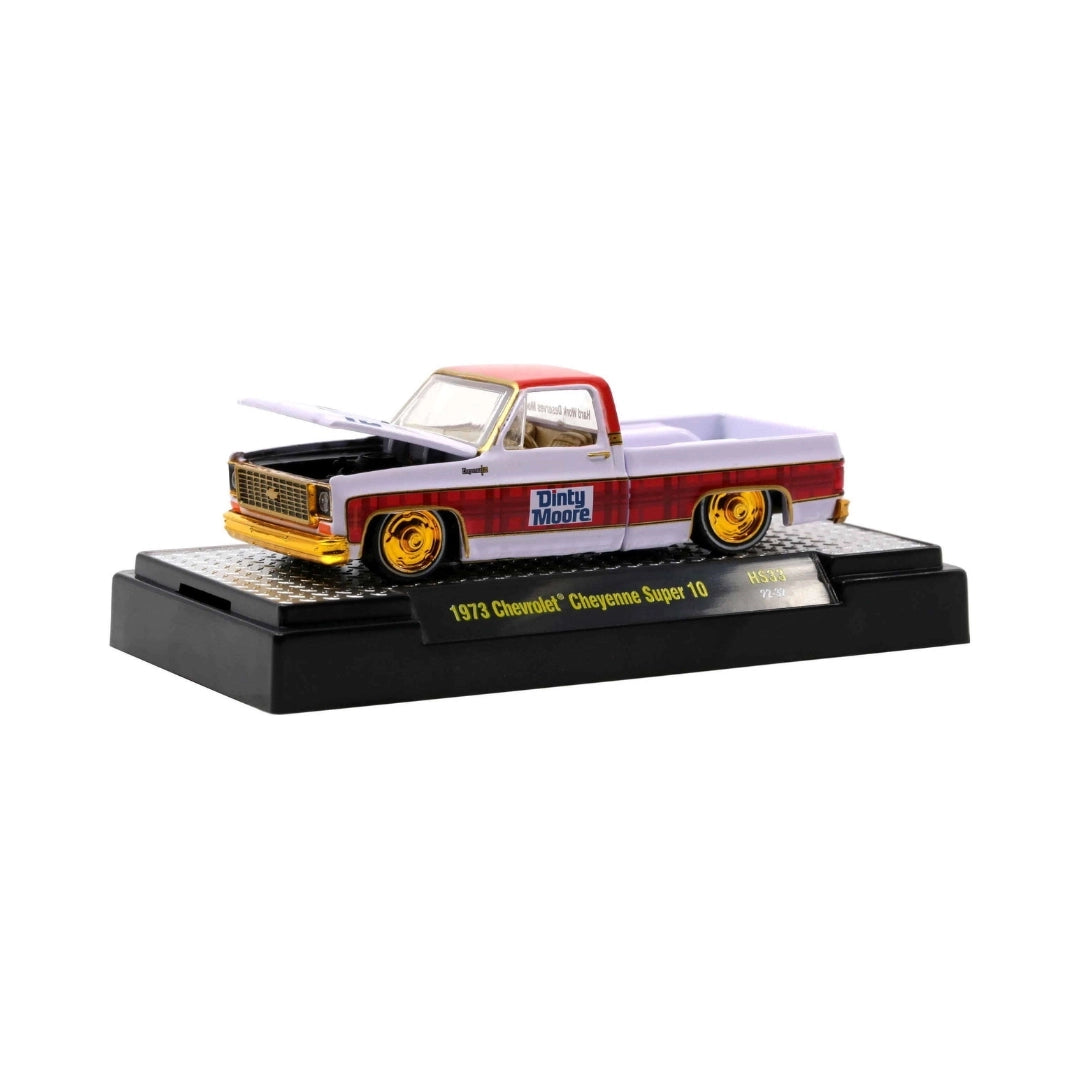 1973 Chevrolet Cheyenne Super 10 - White & Red (Silver Chrome Details, Red Interior, Unity Motors Deco)