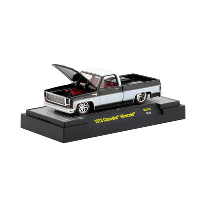1973 Chevrolet Silverado - Black & Silver, Silver Rims, Grille & Bumpers, Metallic Red Interior, Transparent Windows