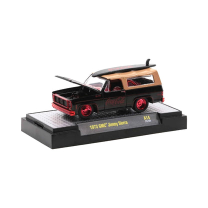 1973 GMC Jimmy Sierra - Black & Wood Panel, Red Rims (Chase, Coca-Cola Series A14 22-08)