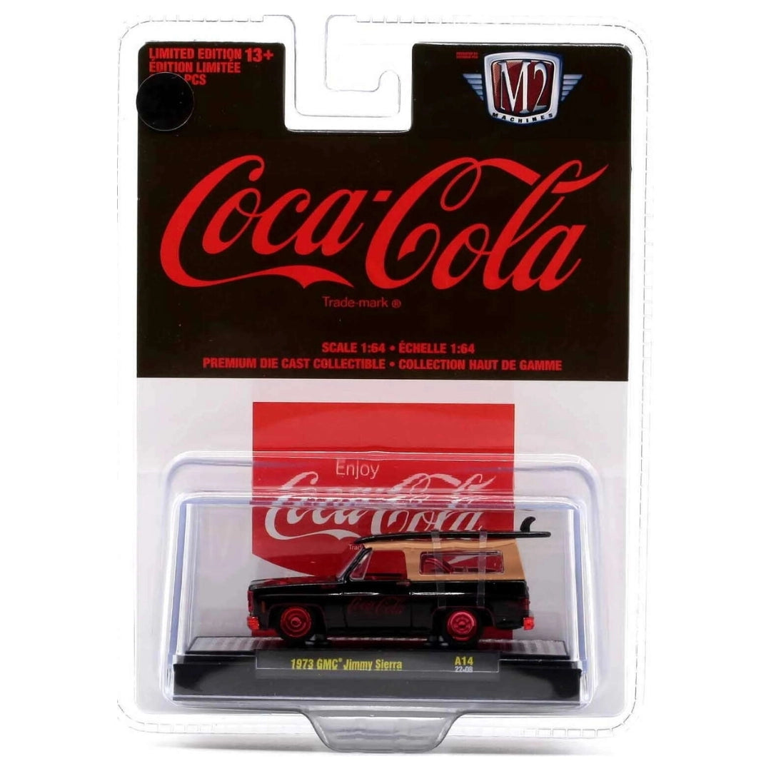 1973 GMC Jimmy Sierra - Black & Wood Panel, Red Rims (Chase, Coca-Cola Series A14 22-08)