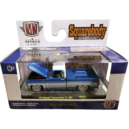 1974 Chevrolet Cheyenne Super 10 - SS01 Light Blue & White, Silver Chrome Details, Off White Interior