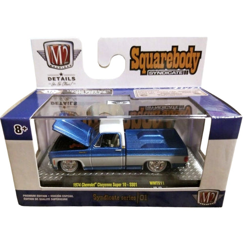 1974 Chevrolet Cheyenne Super 10 - SS01 Light Blue & White, Silver Chrome Details, Off White Interior