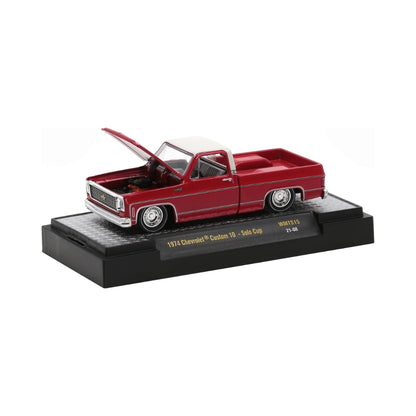 1974 Chevrolet Custom 10 - Solo Cup Red Chase / Black Details, White Interior