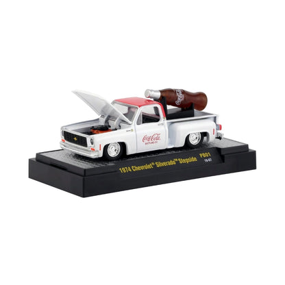1974 Chevrolet Silverado Stepside White & Red (Coca-Cola Bottle Load)