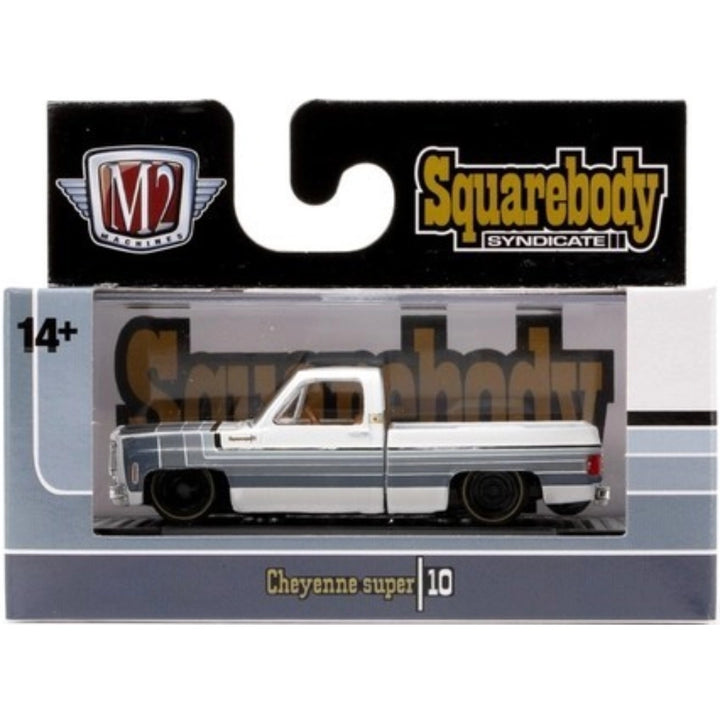 1975 Chevrolet Cheyenne Super 10 - White & Silver Super Chase (Gold Chrome Rims & Details, Gold Interior, Walmart Squarebody Syndicate Release WMTS18)