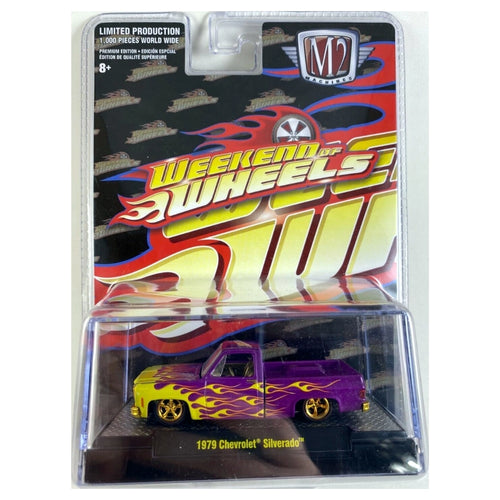 1979 Chevrolet Silverado - Purple with Flame Graphics, Gold Chrome Details & Gold Rims (Weekend of Wheels Promotional)