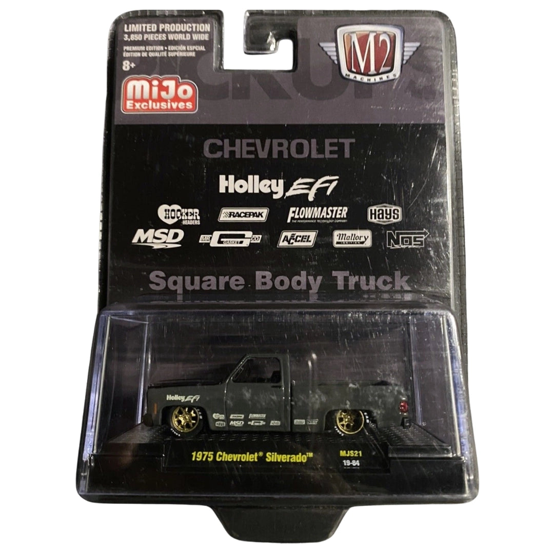 1975 Chevrolet Silverado - Gray, Black Grille & Bumpers, Brass Rims & Black Interior (Holley)