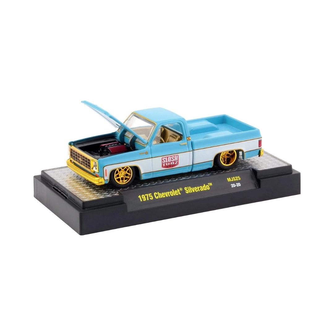 1975 Chevrolet Silverado - Light Blue, Yellow Chrome Details, Gold Interior & Gold Rims (Chase)